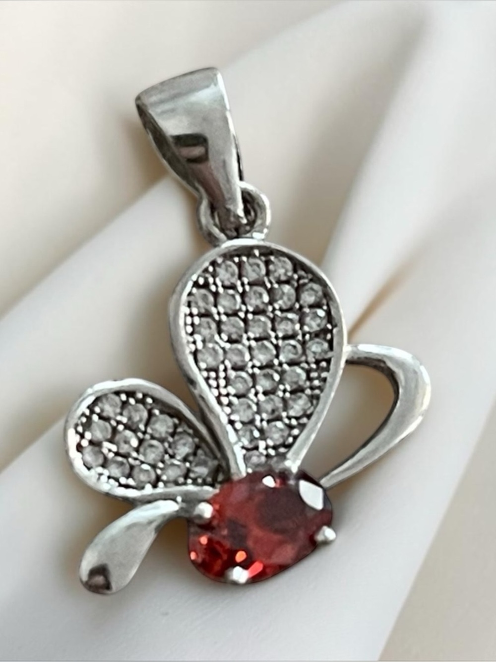 Starling Silver and Red Pendant